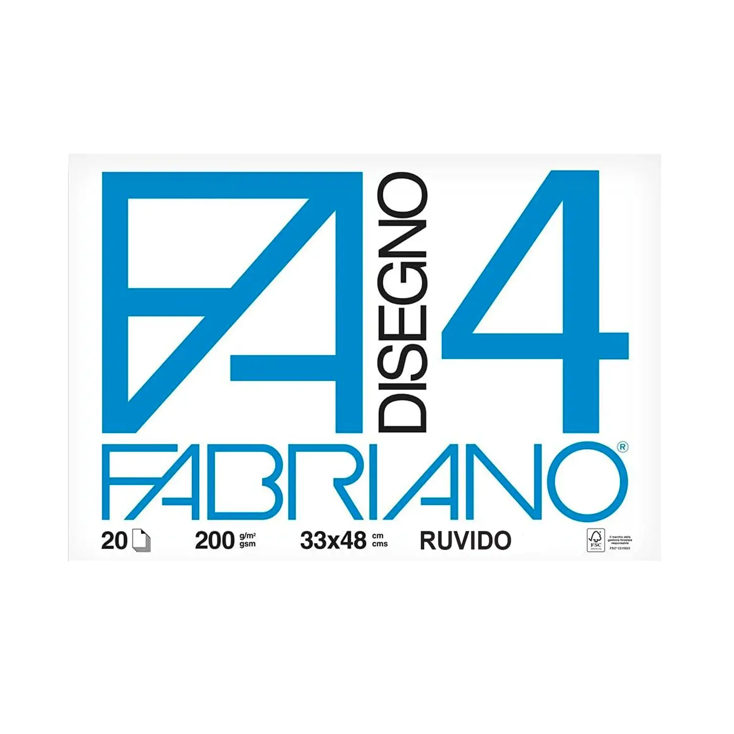 Album da Disegno Fabriano F4 Ruvido 33x48 cm – Carta Ruvida Professionale - Carta e cartoncino