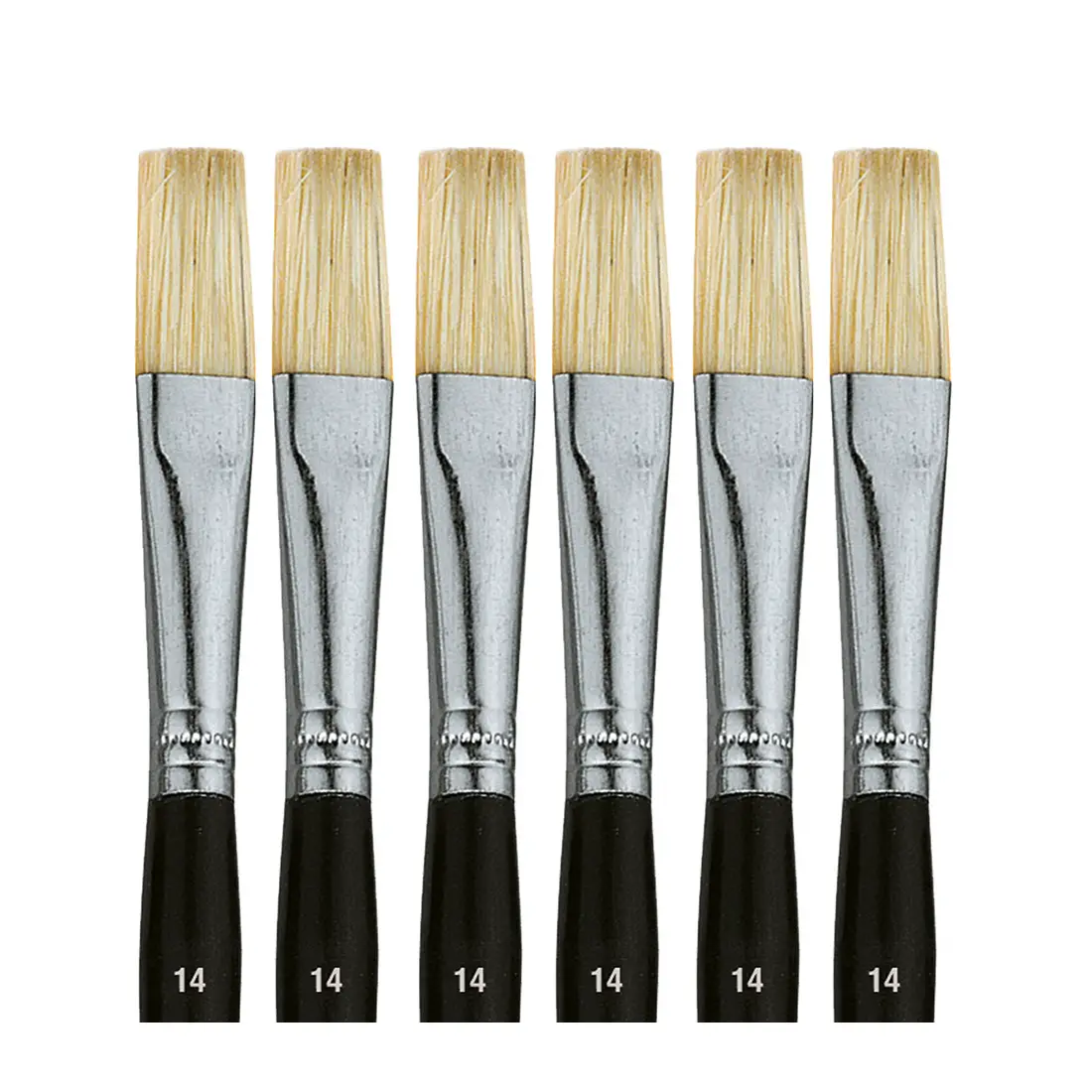 Pennelli in Setola Punta Piatta - Misura n. 14 – Set 6 pezzi - Pennelli e accessori