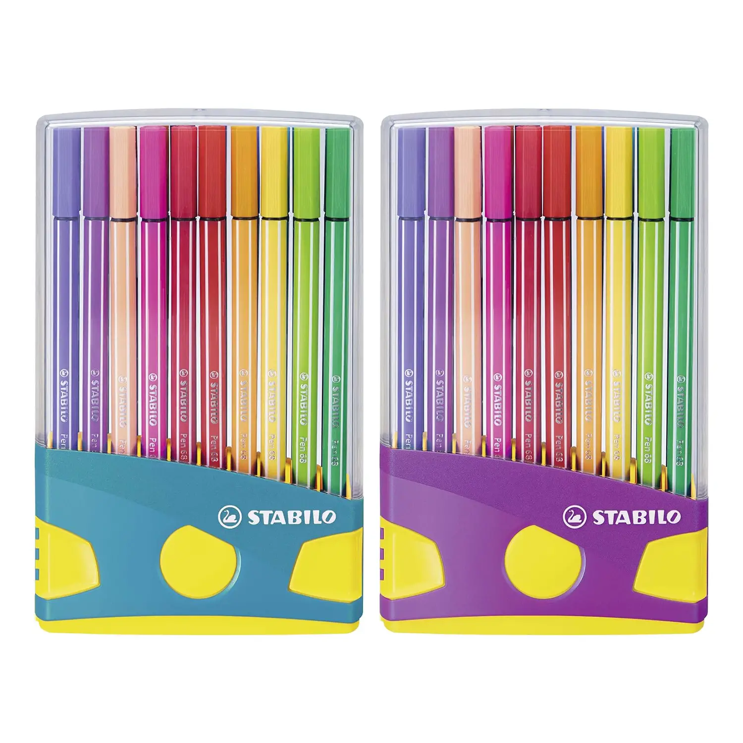 Stabilo Pen 68 - Pennarelli Professionali Punta Media 1 mm - 20 Colori in Contenitore - Pennarelli