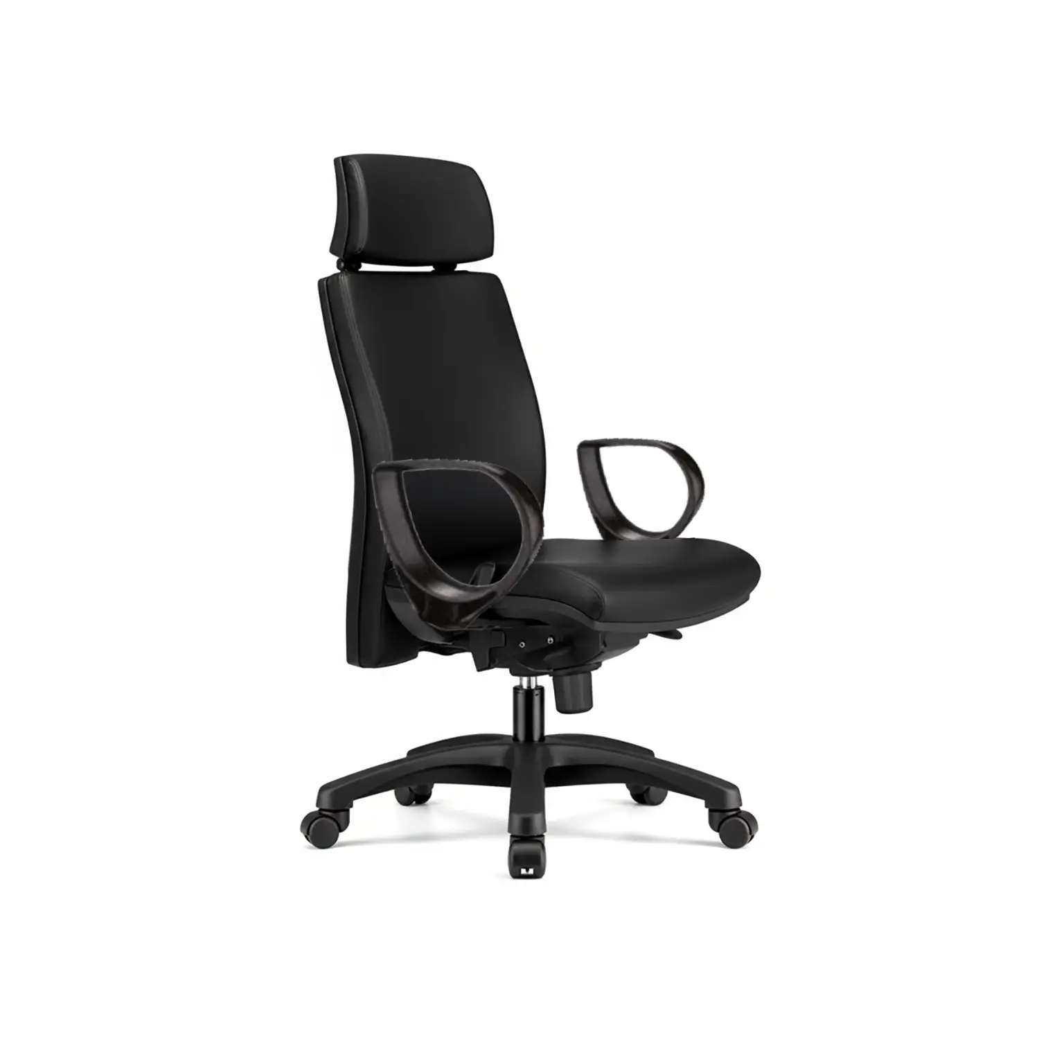 Poltrona Apollo con Braccioli – Ufficio Ergonomica in Similpelle Nero - Sedie in plastica