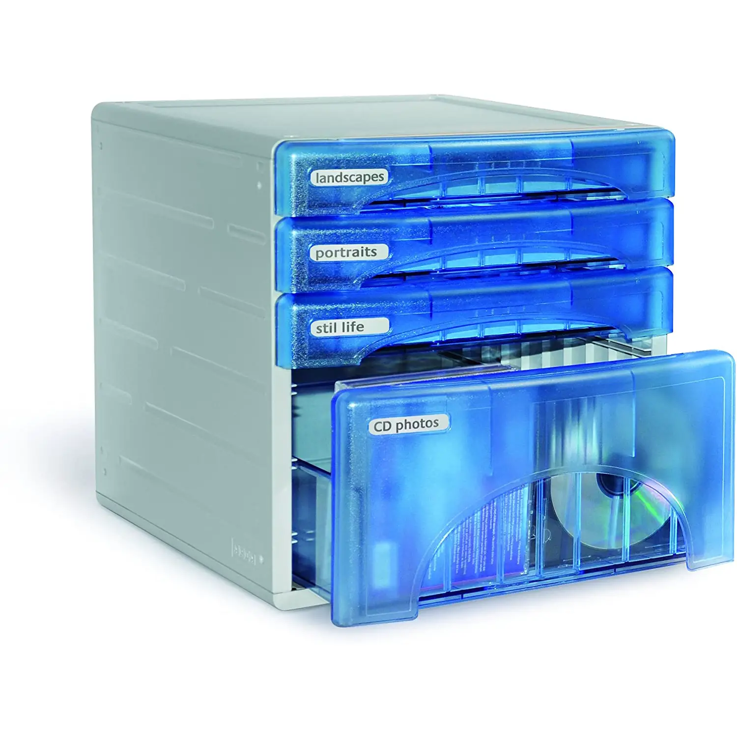 Cassettiera 3+1 Cassetti Olivia Azzurro – Organizer Scrivania e Ufficio - Accessori ufficio