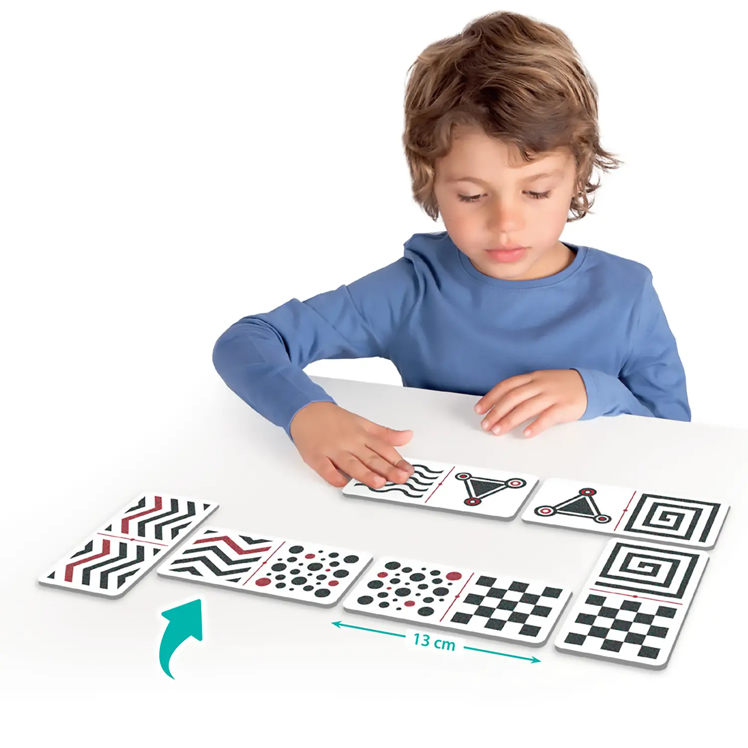 Domino Maxi Tocco e Vedo – 28 Tessere + 15 Sagome - Sviluppo sensoriale