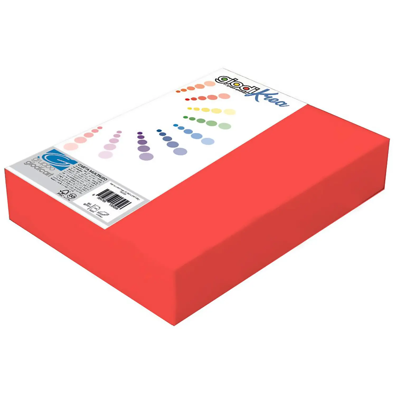 Risma Cartoncino Liscio-Ruvido A4 Giodikrea – Rosso – 50 Fogli - Carta e cartoncino
