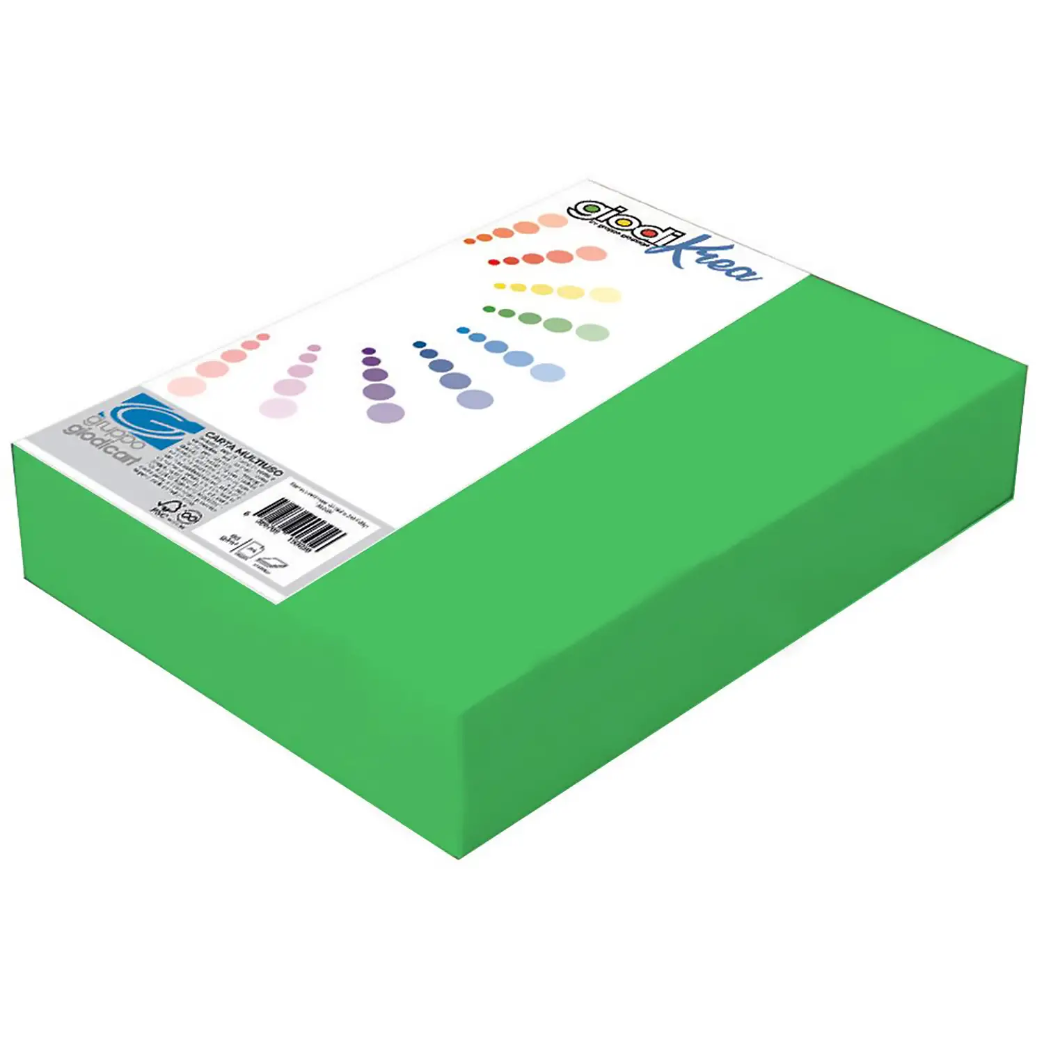 Risma Cartoncino Liscio-Ruvido A4 Giodikrea – Verde – 50 Fogli - Carta e cartoncino