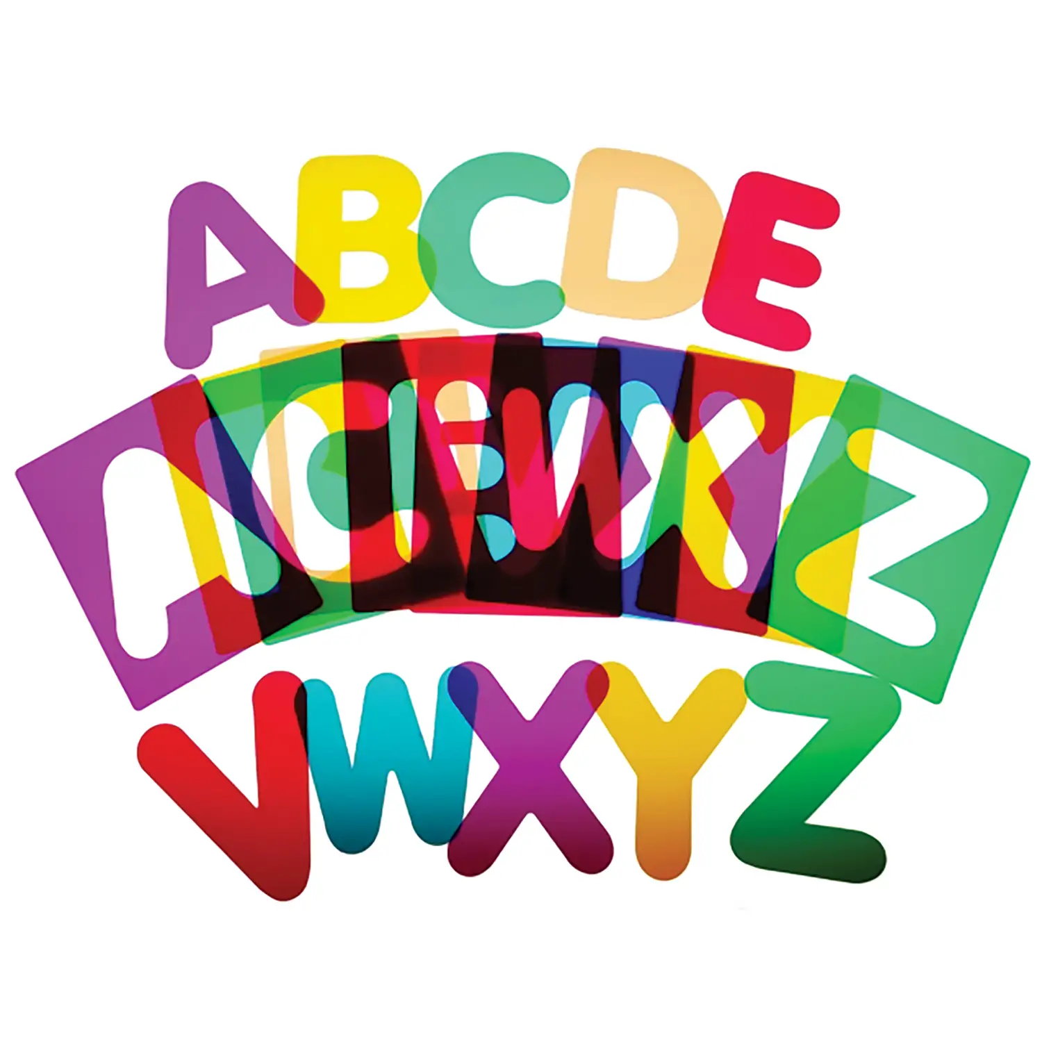 Stencil Lettere Maiuscole Traslucide – 54 Sagome in Positivo e Negativo - Stencil