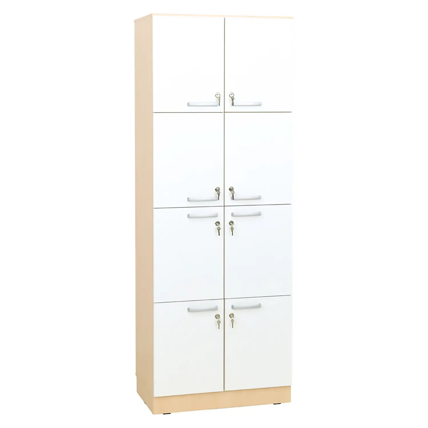 Casellario 8 Vani INNOVA Acero – Mobile Contenitore Scolastico con Ante Bianche - Arredo scuola dell'obbligo