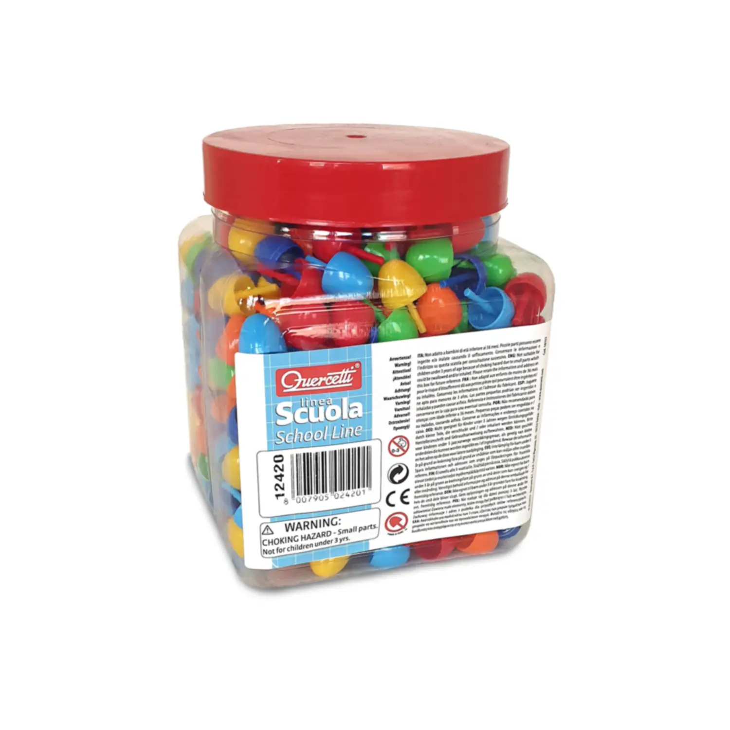 Chiodini Assortiiti Diametro 20 mm. - 360pz 450gr pezzi Linea Scuola - Mosaici, forme e colori
