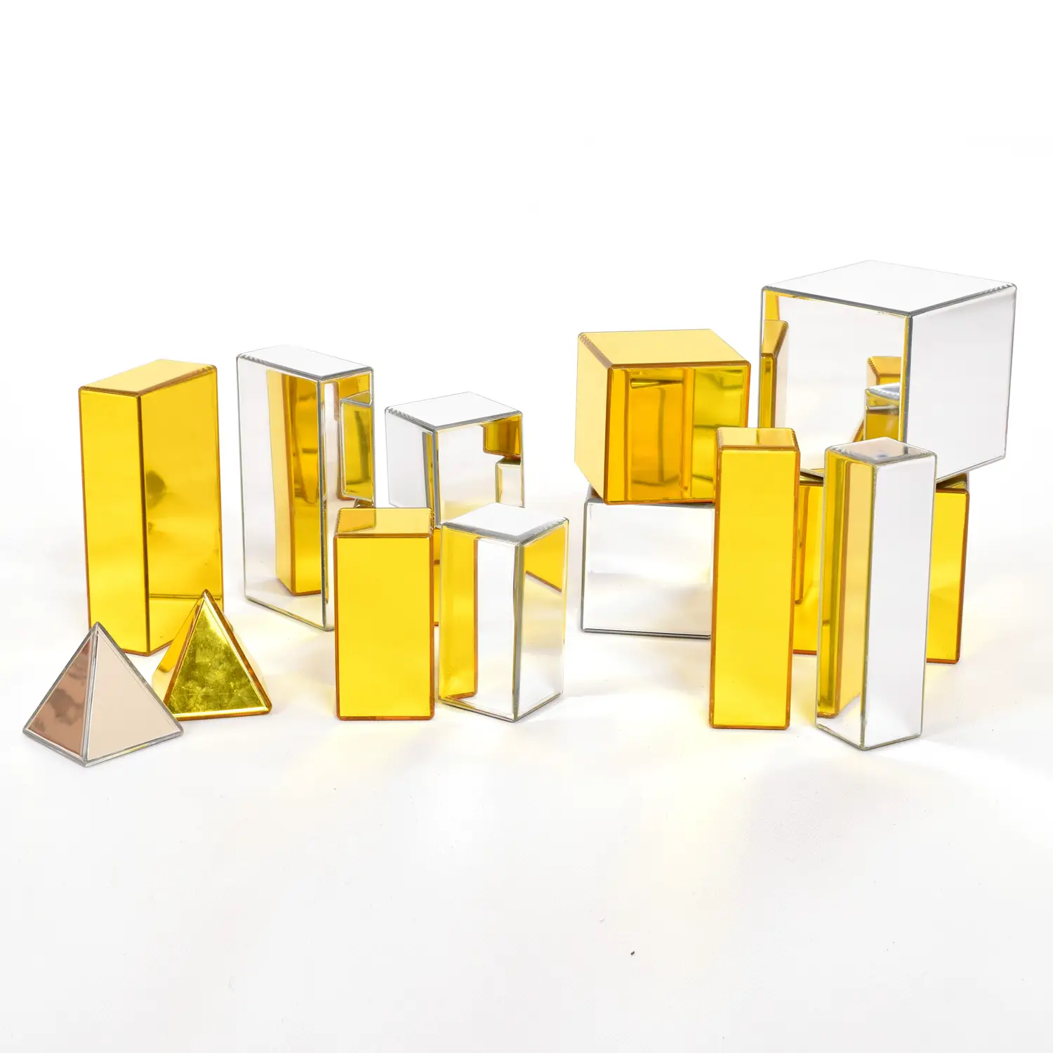 Set Geometrico Riflettente – 14 Pezzi Oro e Argento - Costruzioni in plastica