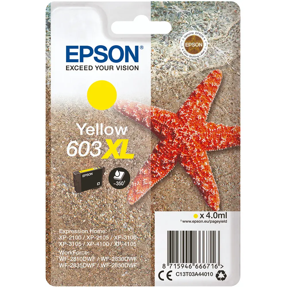 Cartuccia di inchiostro Epson Giallo serie 603XL Stella Marina - Consumabili