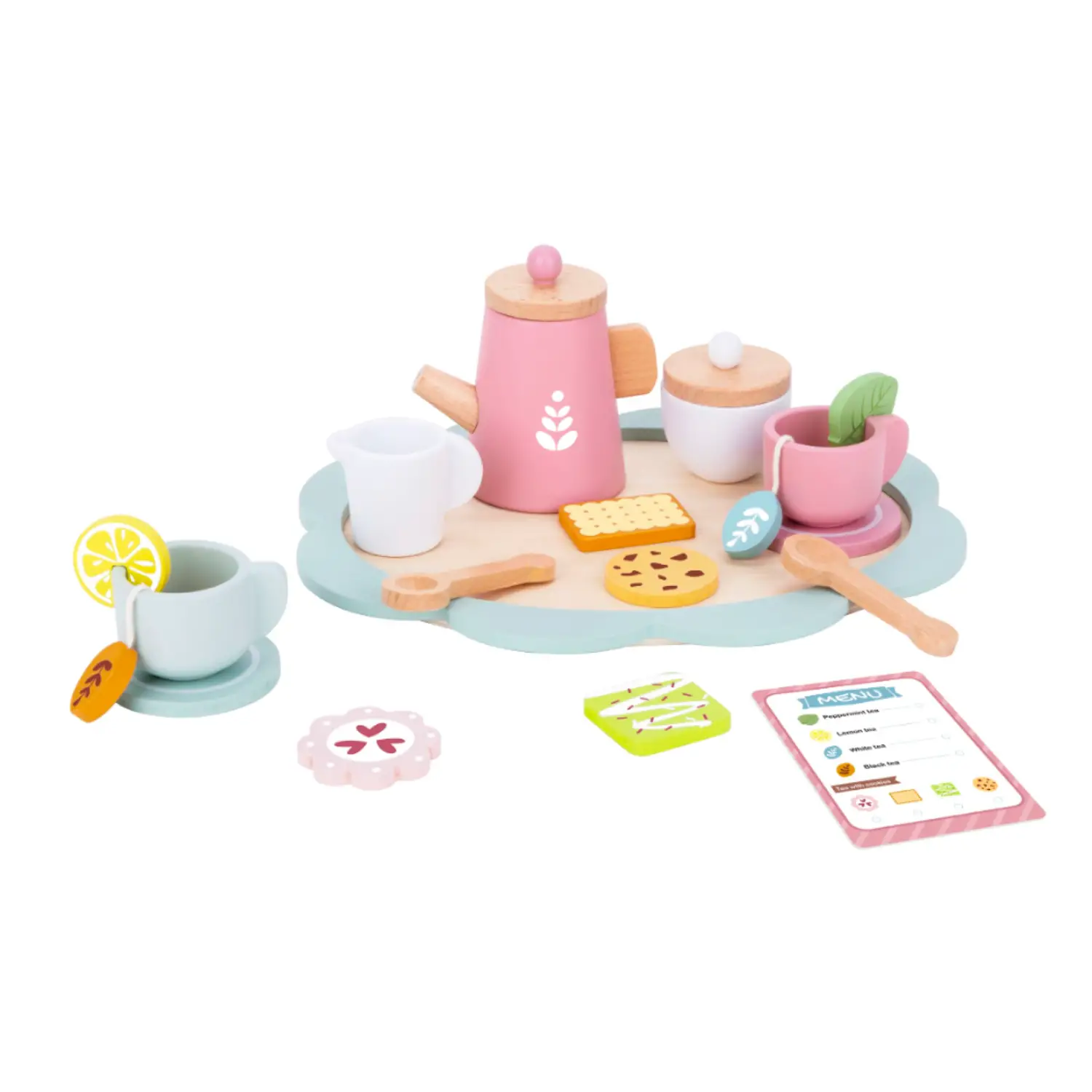 Servizio da Tè in Legno per Bambini – Set Gioco Simbolico con Teiera e Accessori - Cucine e gioco simbolico