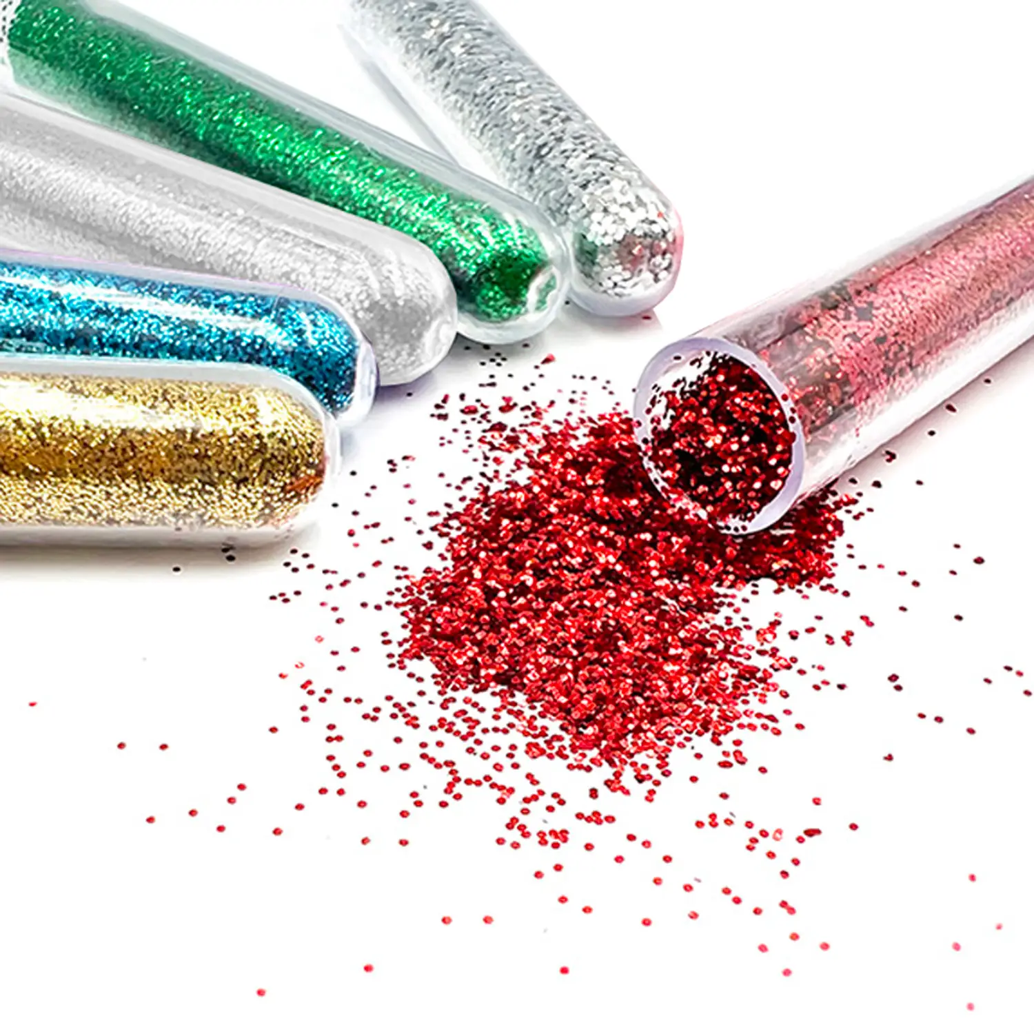 Brillantini Ecologici in Cellulosa Riciclata, Bio-Glitter Grana Fine Set 6 Colori - Brillantini e glitter