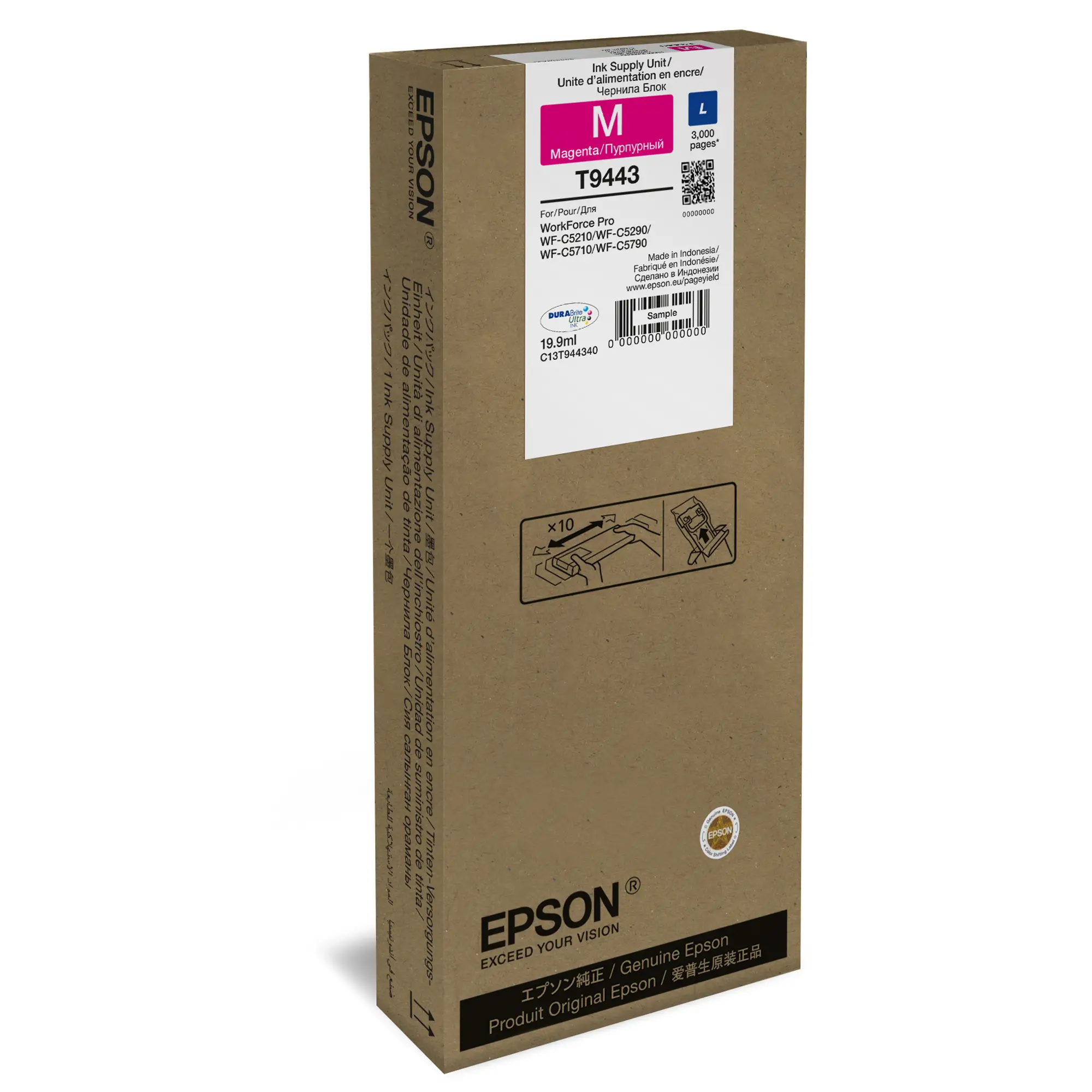 CARTUCCIA INCHIOSTRO MAGENTA L DURABRITE ULTRA T9443 PER WF-C5xxx SERIE - Consumabili