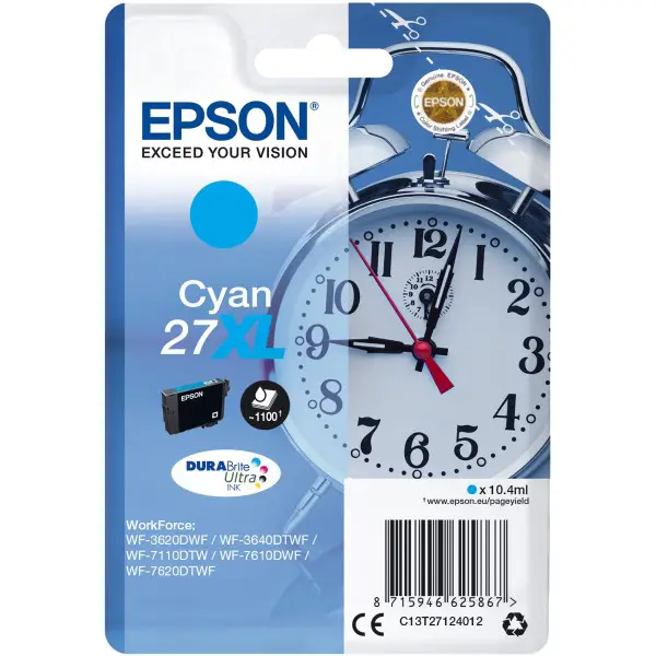 EPSON CARTUCCIA INKJET CIANO ULTRA, 27XL, SVEGLIA - Consumabili
