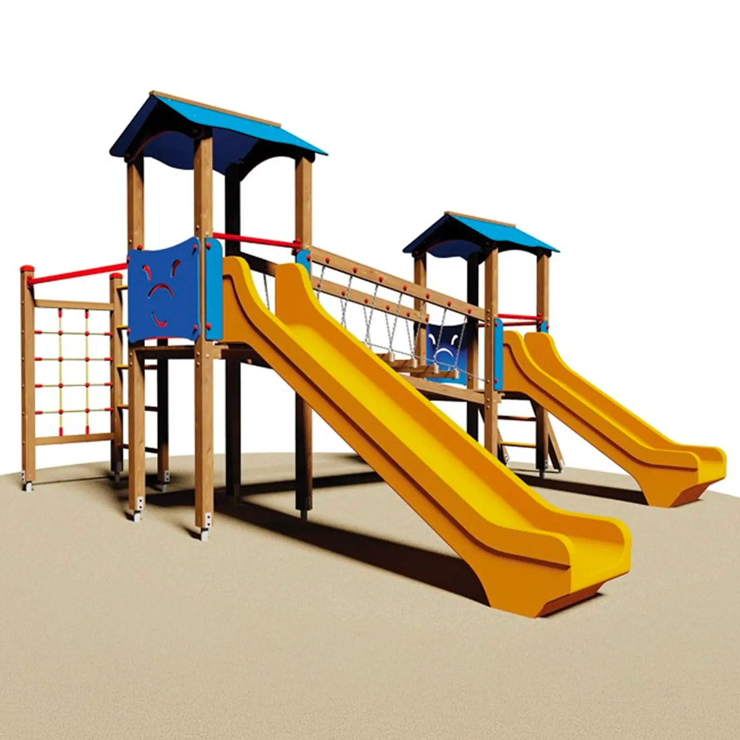 Parco Giochi Villaggio Malaga con Torrette, Scivoli, Ponte Oscillante e Attrezzature Ginniche - Palestrine