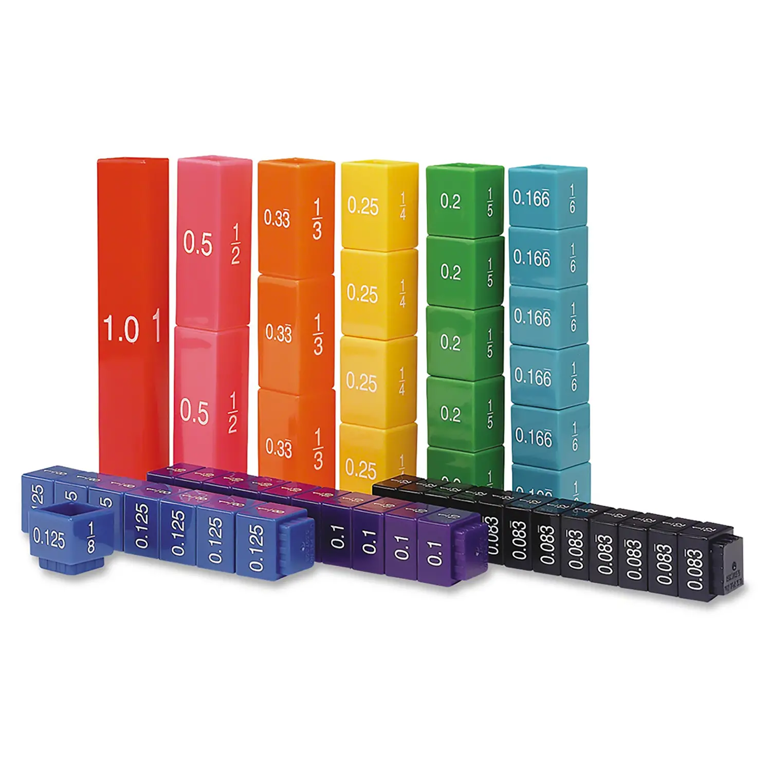 Cubi delle Equivalenze, Set 51 Pezzi con Frazioni, Decimali e Percentuali - Classificazione e matematica