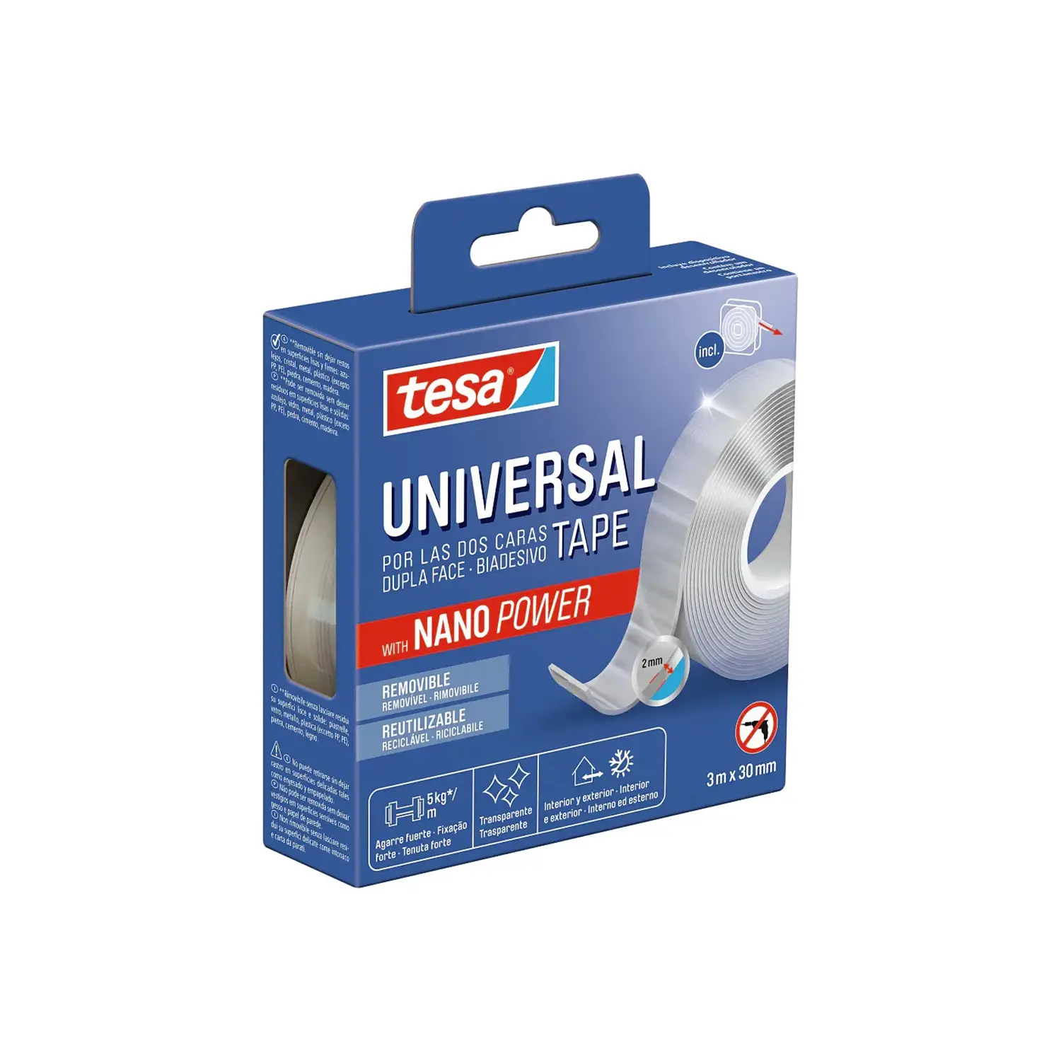 Nastro Biadesivo Universale Con Nano Power Mm. 30x3 Mt. - Nastri adesivi e colle