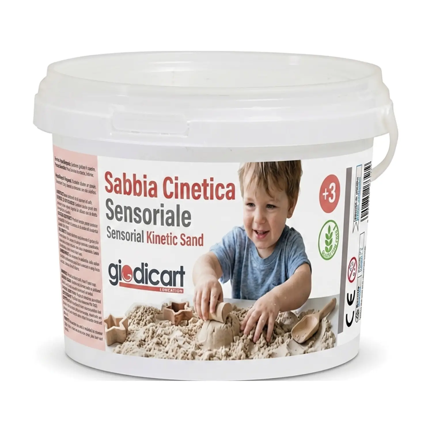 Sabbia Cinetica per Manipolazione e Attività Sensoriali, Secchiello 1,25kg Naturale - Paste per modellare