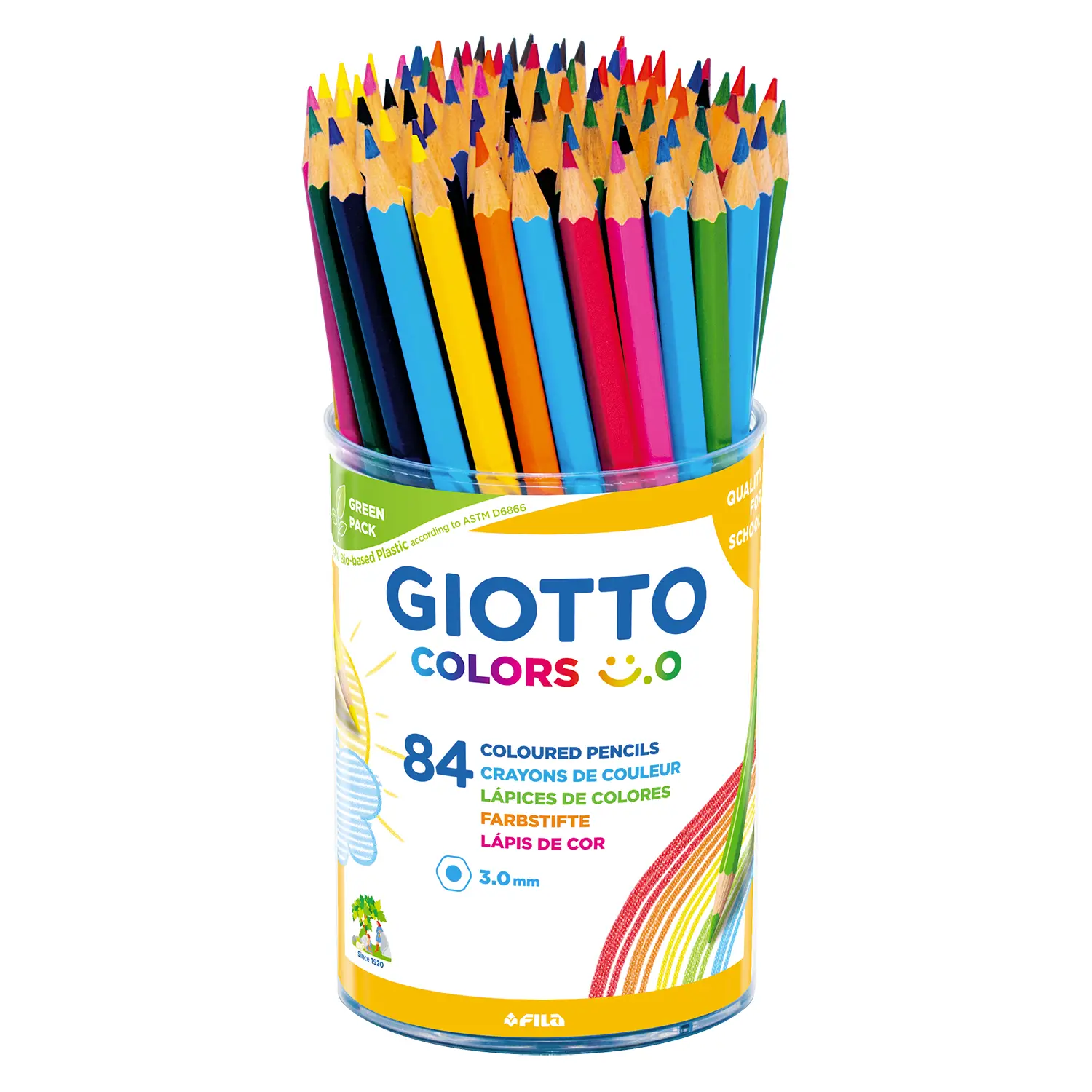 Pastelli Colorati Giotto Colors Smile - Barattolo 84 Pezzi - Pastelli