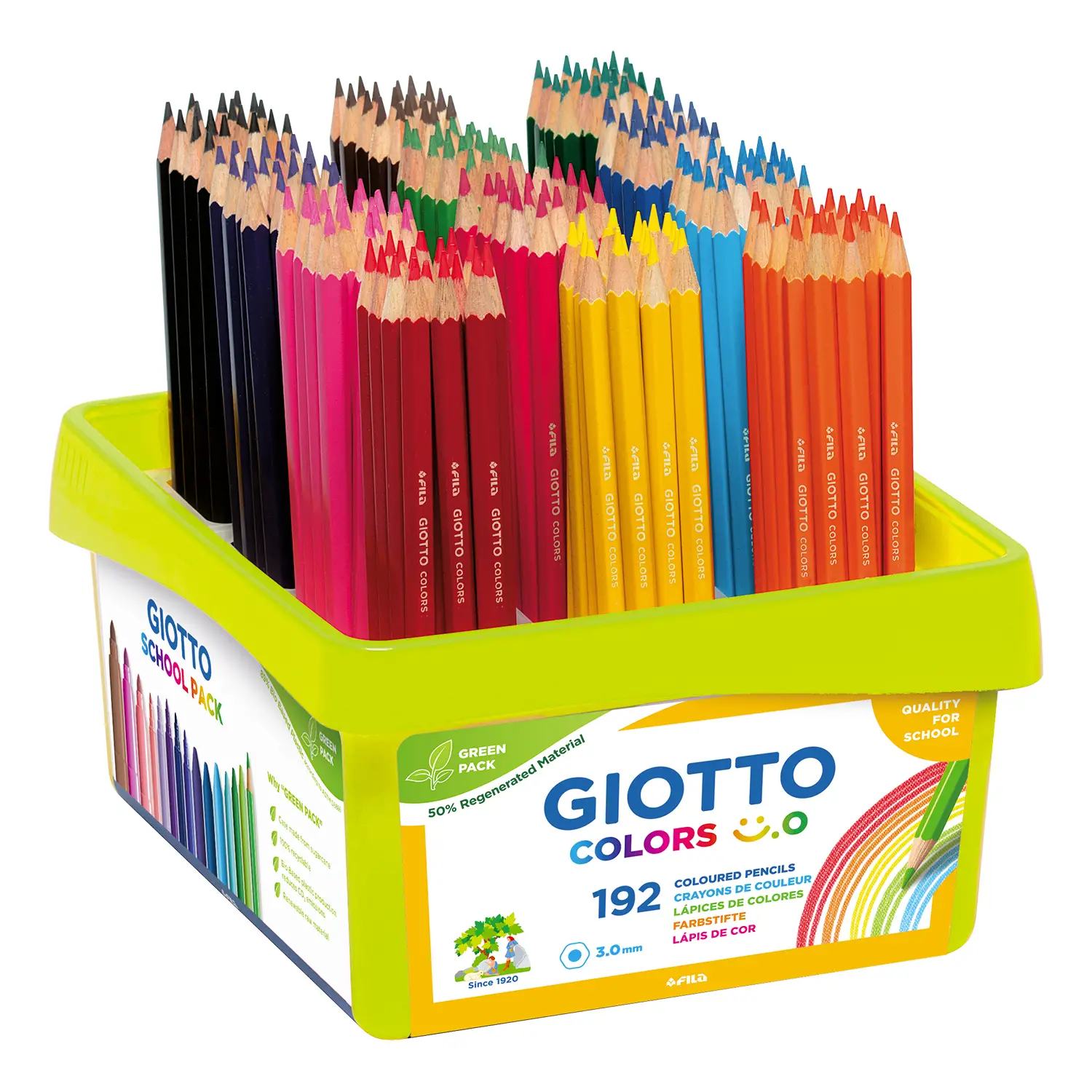 Pastelli Colorati Giotto Colors Smile - Schoolpack 192 Pezzi - Pastelli