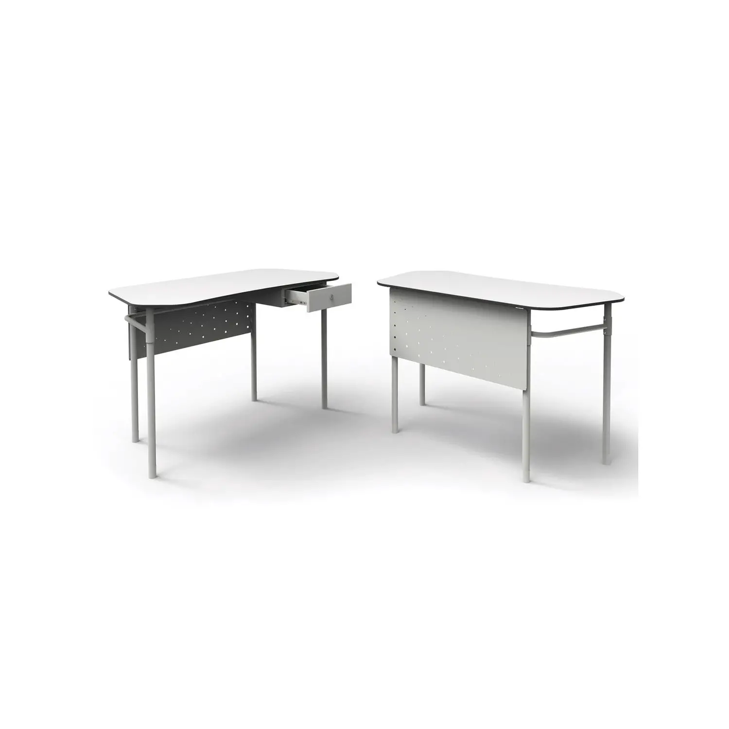 Cattedra Scuola Desk21 con Paratia e Tiretto per Ambienti Scolastici Innovativi - Arredo serie Aula 3.0