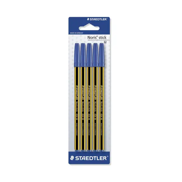 Penna a Sfera Blu Blister da 5 Pezzi - penne pennarelli ufficio