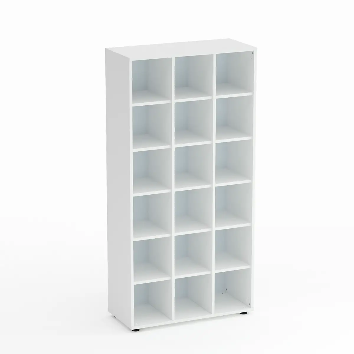 Mobile Scuola Kubò Bianco – 18 Caselle con Ripiani Bianchi H 180 cm | Conforme CAM - Arredo scuola dell'obbligo