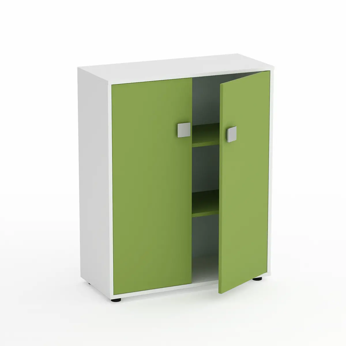 Mobile Scuola Kubò Bianco – 2 Ante H 110 cm e Ripiani Verde Kiwi | Conforme CAM - Arredo scuola dell'obbligo
