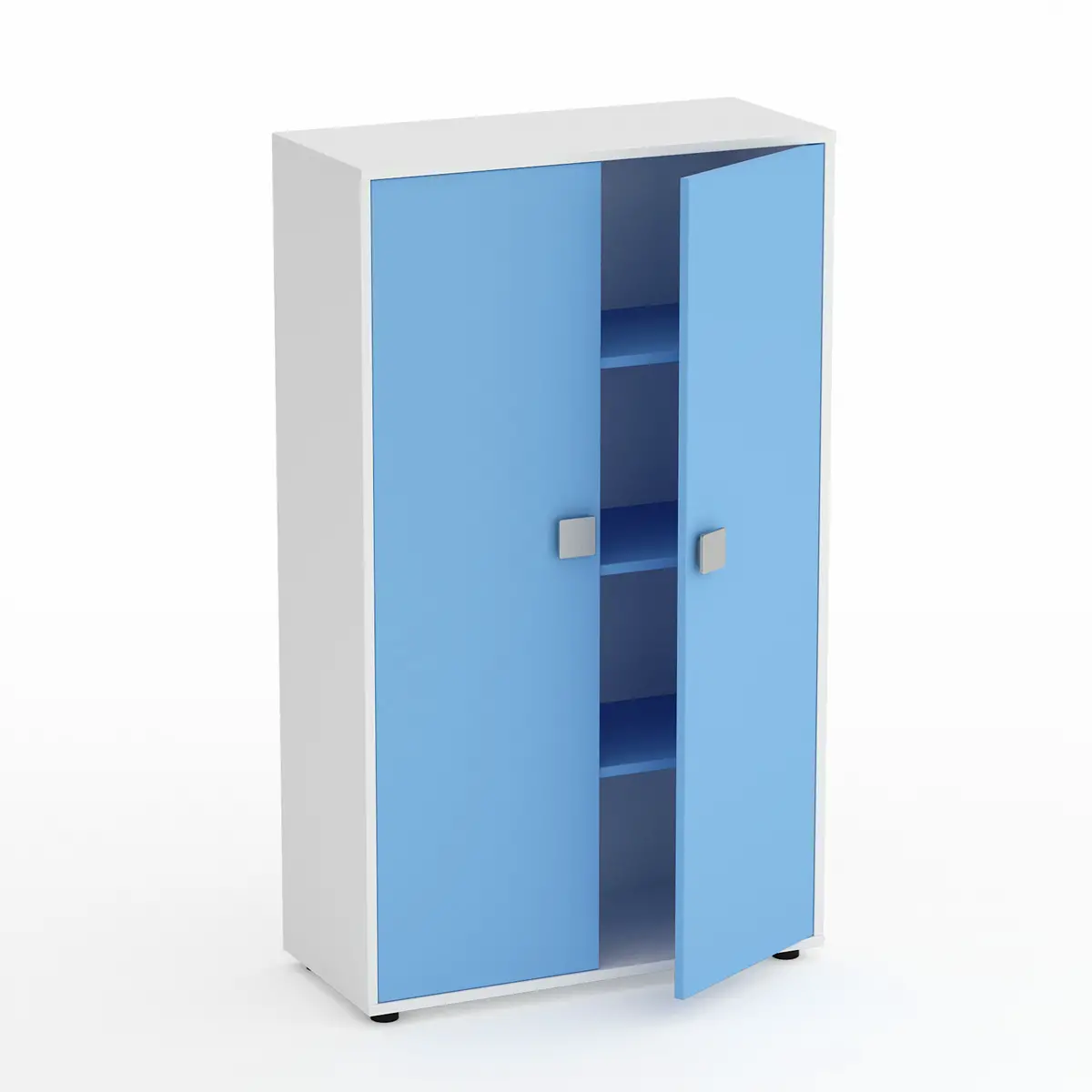 Mobile Scuola Kubò Bianco – 2 Ante H 150 cm e Ripiani Blu Orizzonte | Conforme CAM - Arredo scuola dell'obbligo