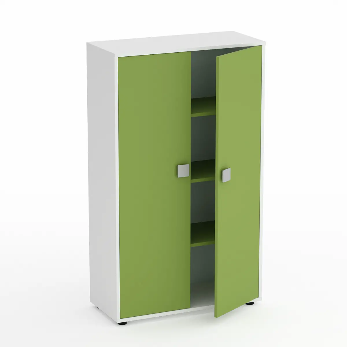Mobile Scuola Kubò Bianco – 2 Ante H 150 cm e Ripiani Verde Kiwi | Conforme CAM - Arredo scuola dell'obbligo