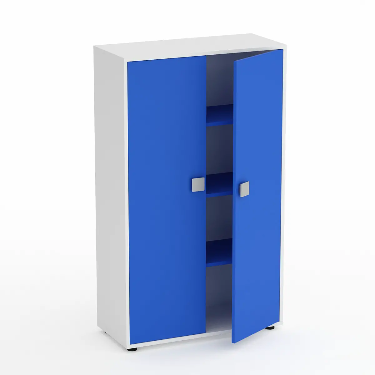Mobile Scuola Kubò Bianco – 2 Ante H 150 cm e Ripiani Azzurri | Conforme CAM - Arredo scuola dell'obbligo