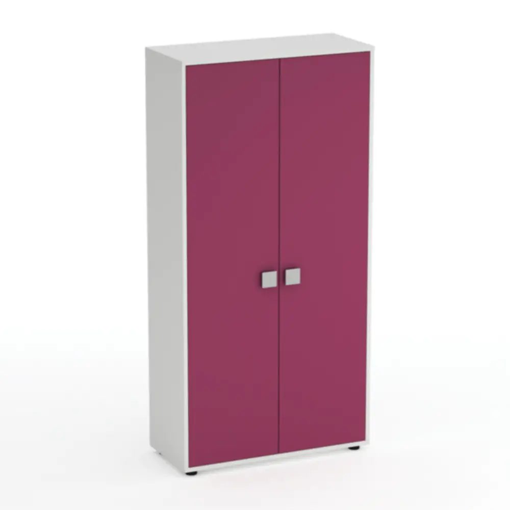 Mobile Scuola Kubò Bianco – 2 Ante H 180 cm e Ripiani Fucsia | Conforme CAM - Arredo scuola dell'obbligo