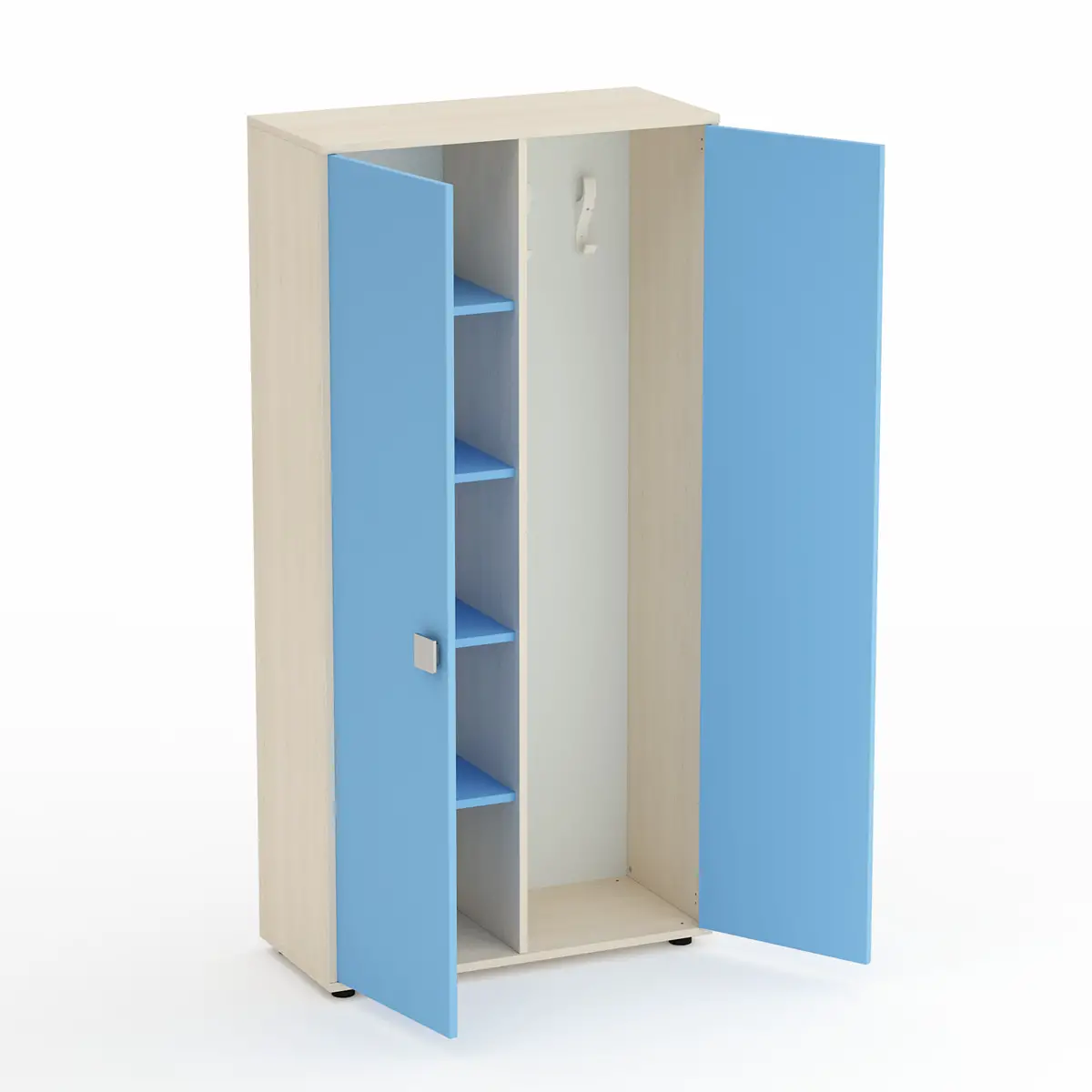 Mobile Kubò Betulla Spogliatoio Adulti - Ante Blu Orizzonte | Conforme CAM - Arredo scuola dell'obbligo