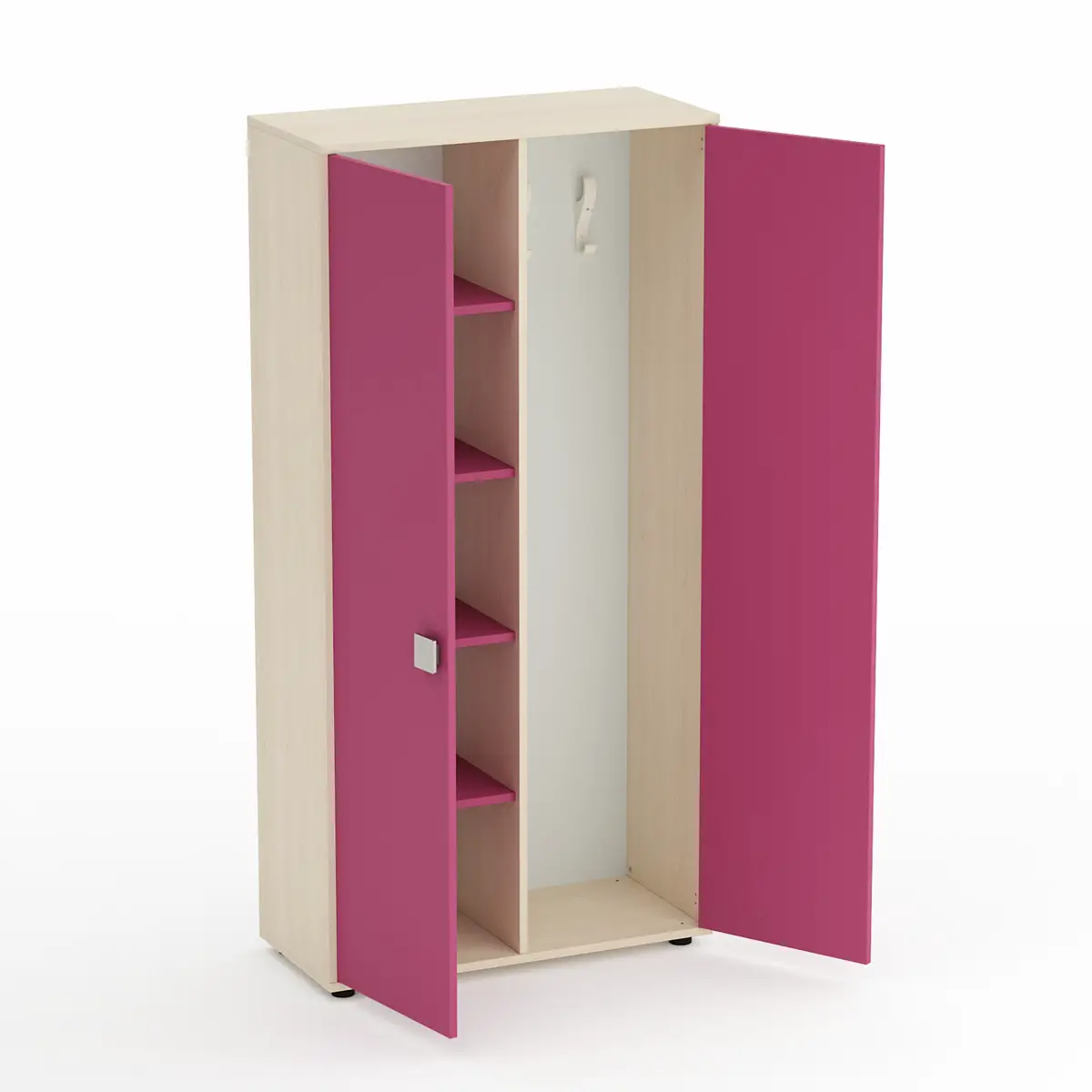 Mobile Scuola Kubò Betulla – Spogliatoio Adulti con Ante Fucsia | Conforme CAM - Arredo scuola dell'obbligo