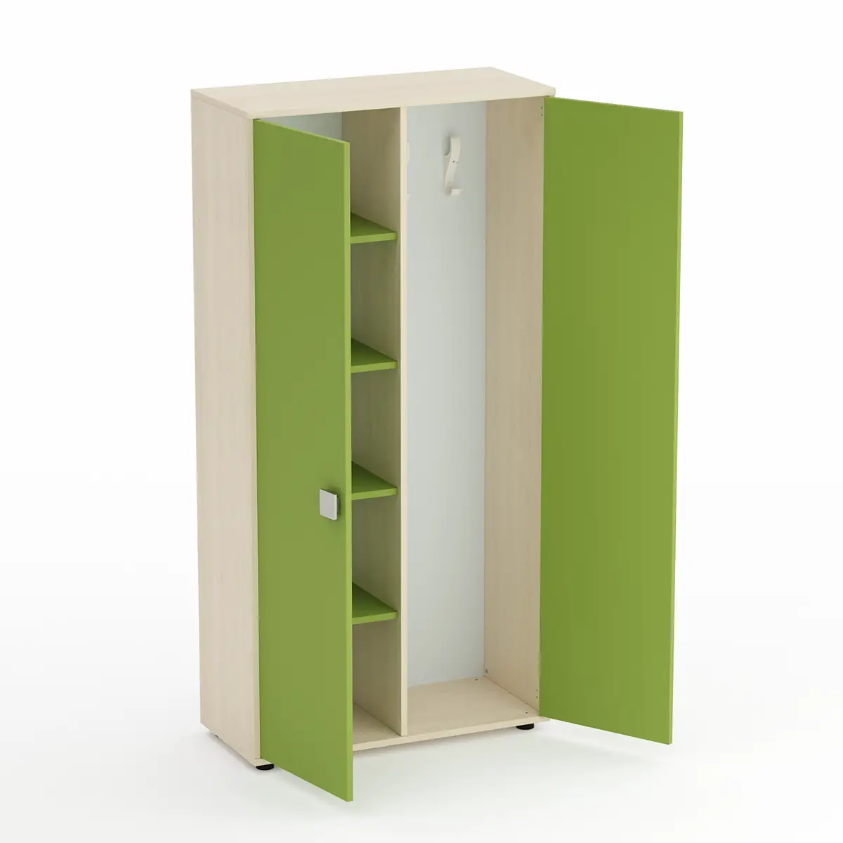 Mobile Scuola Kubò Betulla – Spogliatoio Adulti con Ante Verde Kiwi | Conforme CAM - Arredo scuola dell'obbligo