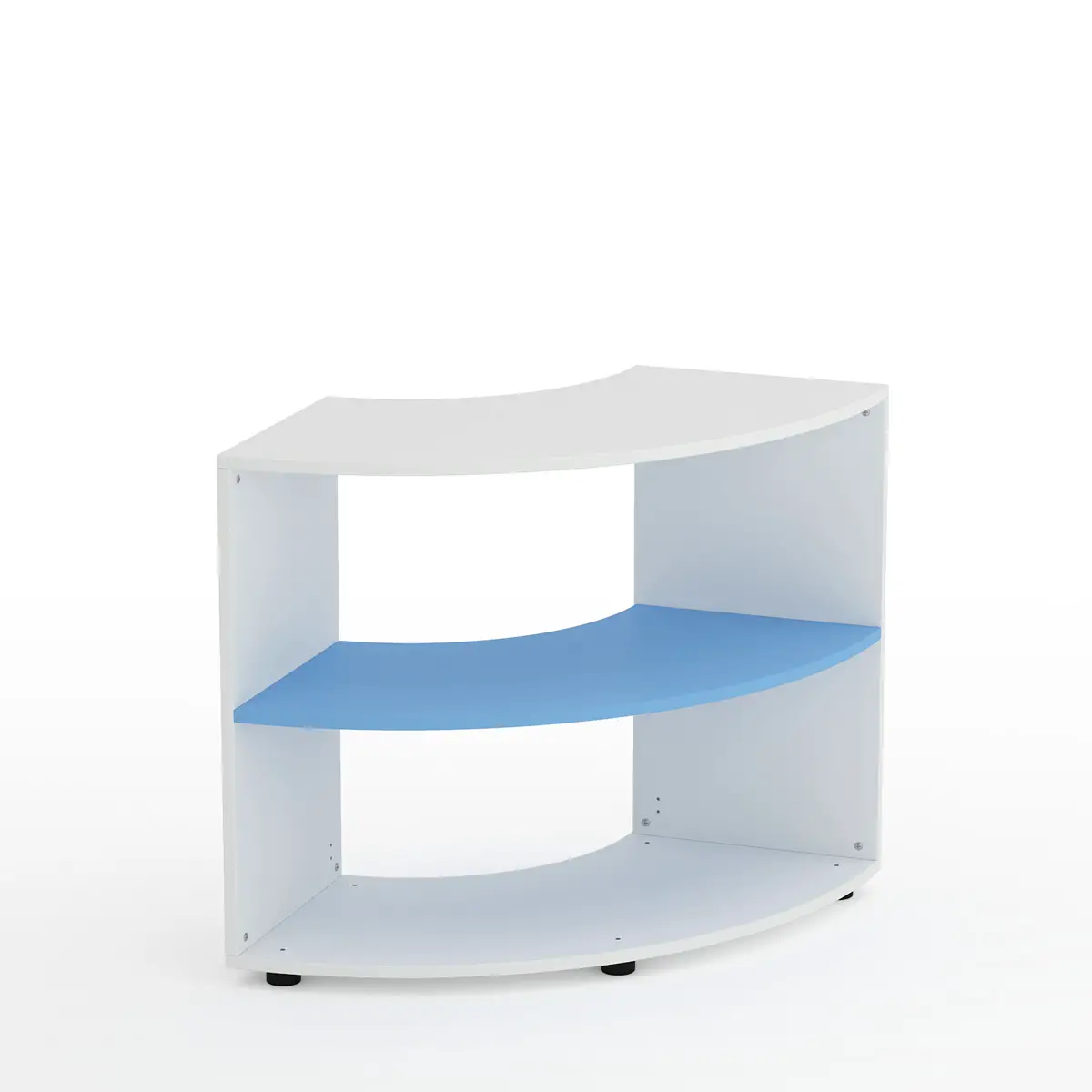 Mobile Scuola Kubò Bianco Curvo 90° H 75 cm – Ripiano Blu Orizzonte | Conforme CAM - Arredo scuola dell'obbligo