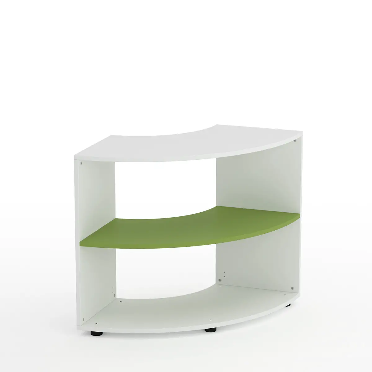 Mobile Scuola Kubò Bianco Curvo 90° H 75 cm – Ripiano Verde Kiwi | Conforme CAM - Arredo scuola dell'obbligo