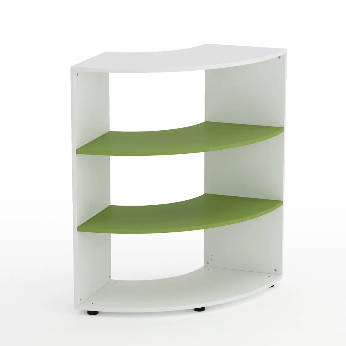 Mobile Scuola Kubò Bianco Curvo 90° H 110 cm – Ripiani Verde Kiwi | Conforme CAM - Arredo scuola dell'obbligo