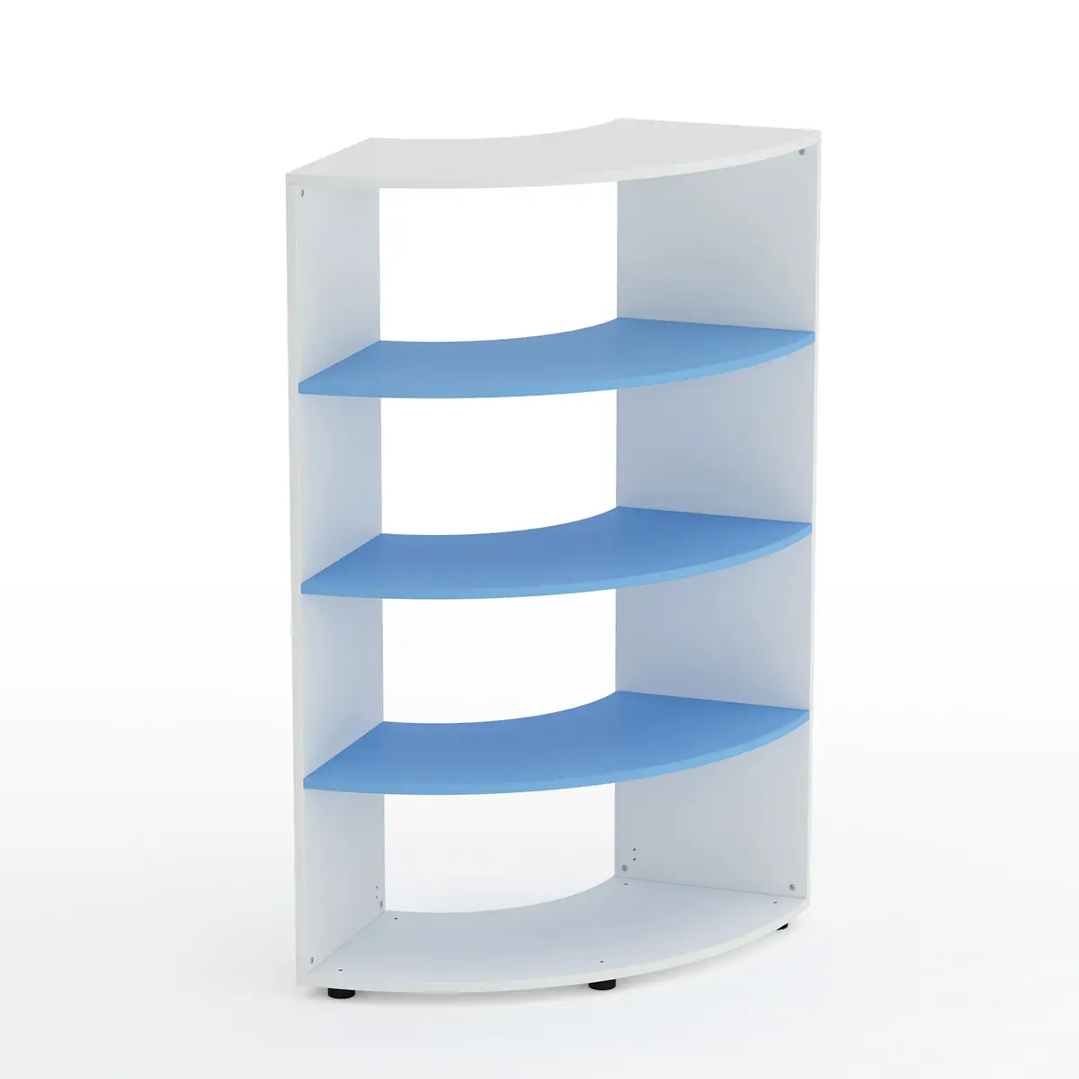 Mobile Scuola Kubò Bianco Curvo 90° H 150 cm – Ripiani Blu Orizzonte | Conforme CAM - Arredo scuola dell'obbligo