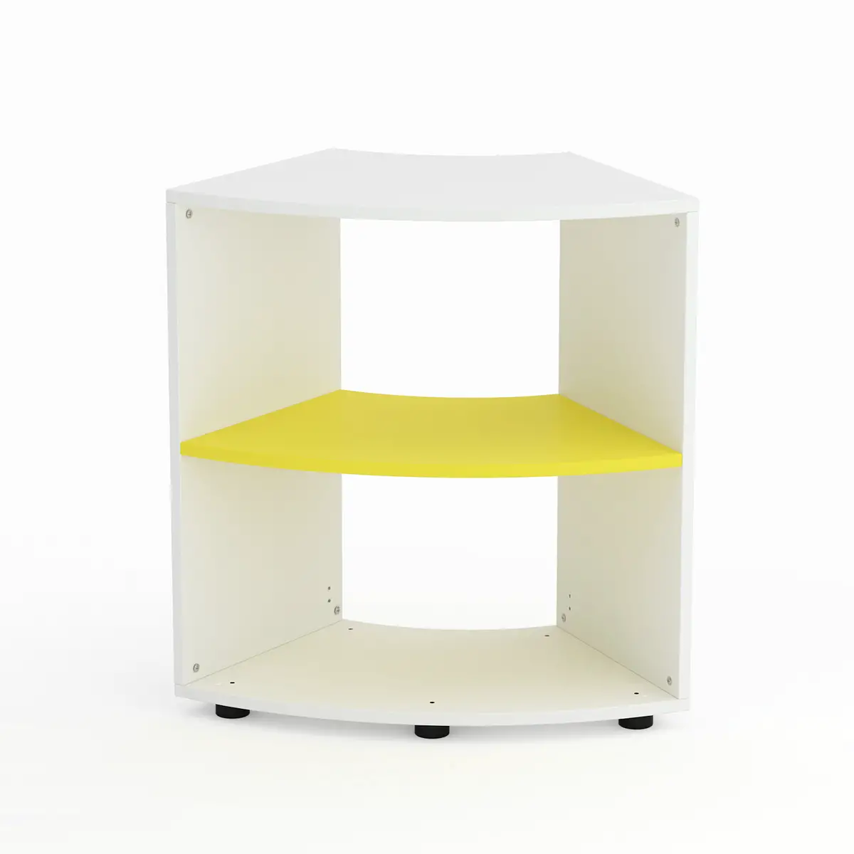 Mobile Scuola Kubò Bianco Curvo 60° H 75 cm – Ripiano Giallo | Conforme CAM - Arredo scuola dell'obbligo
