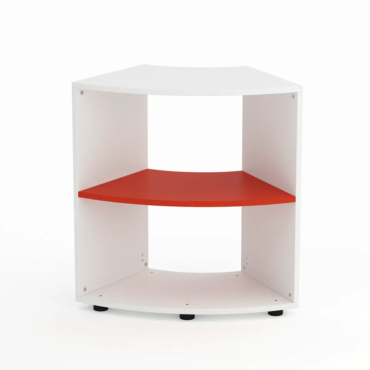 Mobile Scuola Kubò Bianco Curvo 60° H 75 cm – Ripiano Rosso | Conforme CAM - Arredo scuola dell'obbligo
