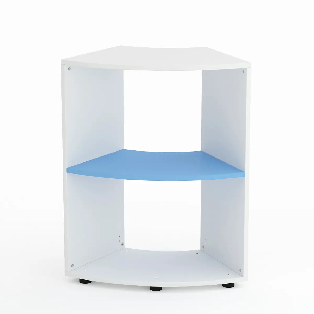 Mobile Scuola Kubò Bianco Curvo 60° H 90 cm – Ripiani Blu Orizzonte | Conforme CAM - Arredo scuola dell'obbligo
