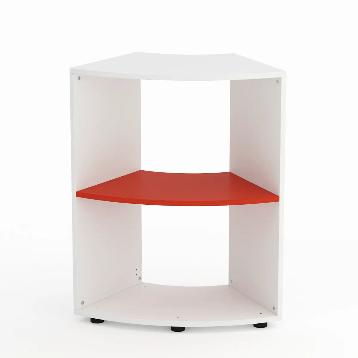 Mobile Scuola Kubò Bianco Curvo 60° H 90 cm – Ripiani Rossi | Conforme CAM - Arredo scuola dell'obbligo