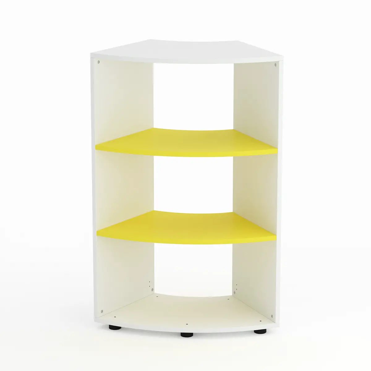 Mobile Scuola Kubò Bianco Curvo 60° H 110 cm – Ripiani Gialli | Conforme CAM - Arredo scuola dell'obbligo