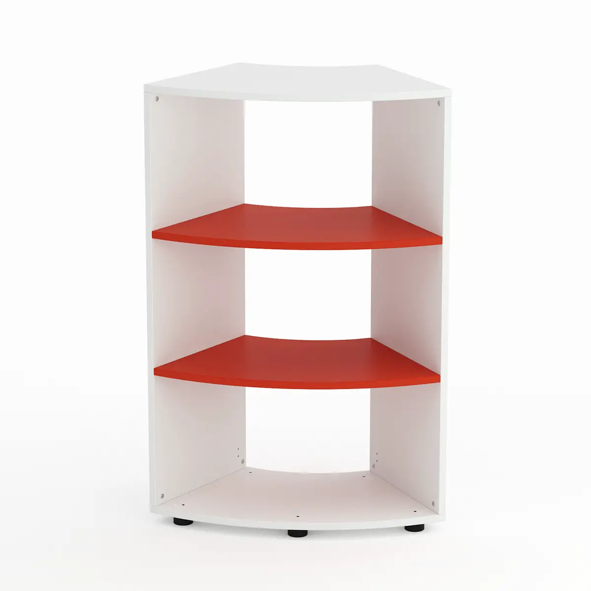 Mobile Scuola Kubò Bianco Curvo 60° H 110 cm – Ripiani Rossi | Conforme CAM - Arredo scuola dell'obbligo