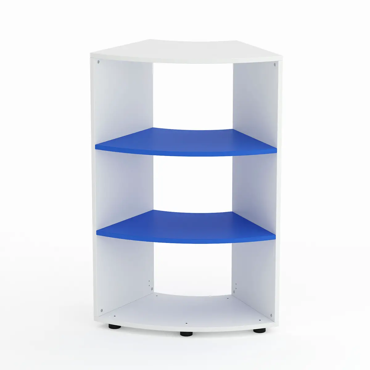 Mobile Scuola Kubò Bianco Curvo 60° H 110 cm – Ripiani Azzurri | Conforme CAM - Arredo scuola dell'obbligo