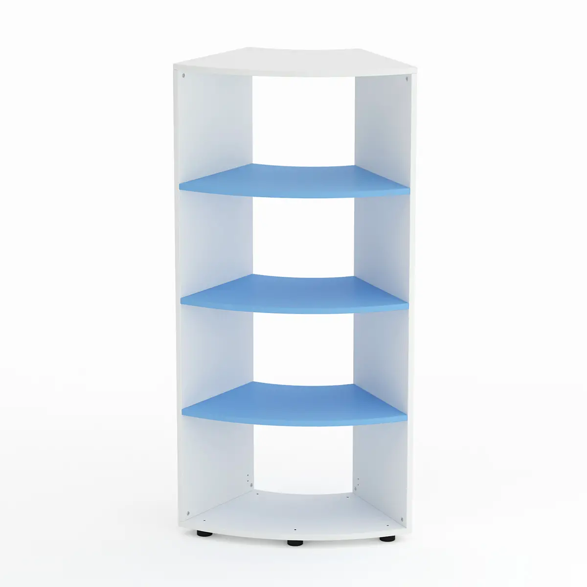 Mobile Scuola Kubò Bianco Curvo 60° H 150 cm con Ripiani Blu Orizzonte | Conforme CAM - Arredo scuola dell'obbligo