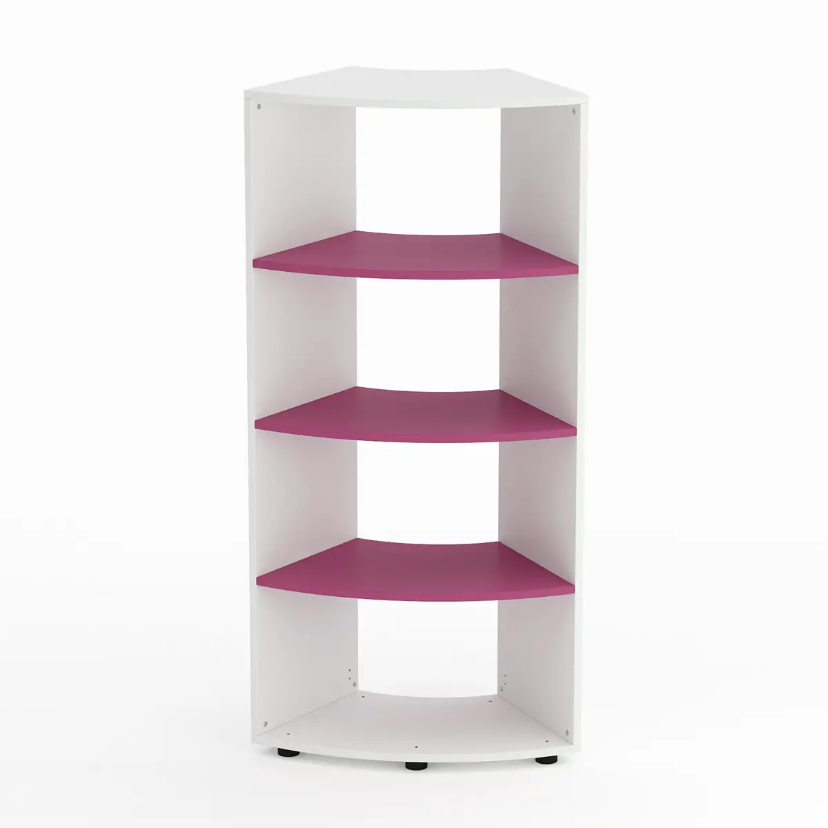 Mobile Scuola Kubò Bianco Curvo 60° H 150 cm con Ripiani Fucsia | Conforme CAM - Arredo scuola dell'obbligo