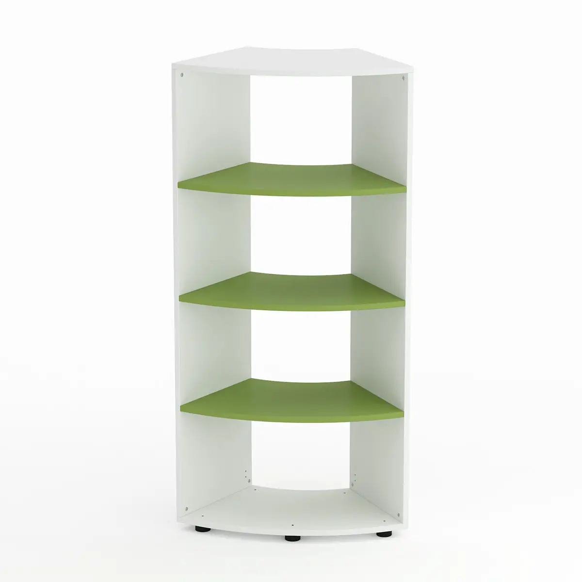 Mobile Scuola Kubò Bianco Curvo 60° H 150 cm con Ripiani Verde Kiwi | Conforme CAM - Arredo scuola dell'obbligo