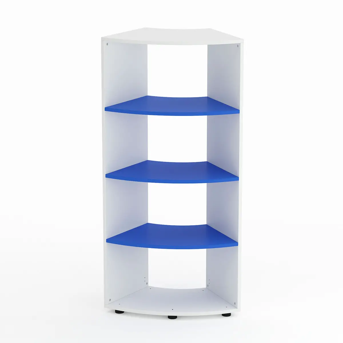 Mobile Scuola Kubò Bianco Curvo 60° H 150 cm con Ripiani Azzurri | Conforme CAM - Arredo scuola dell'obbligo