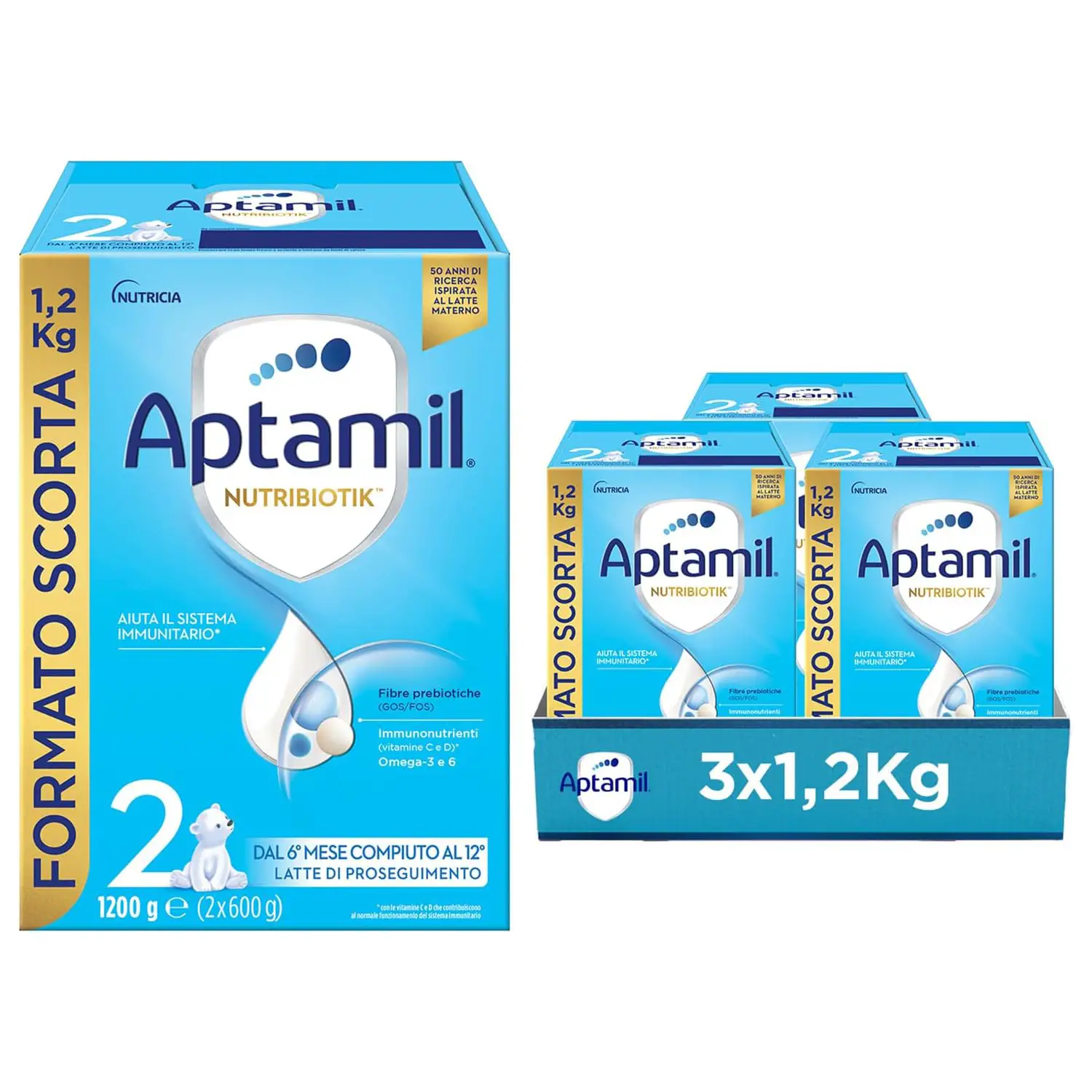 Aptamil 2 Latte di Proseguimento 1200g – Latte in Polvere per Neonati dal 6° Mese - latti artificiali